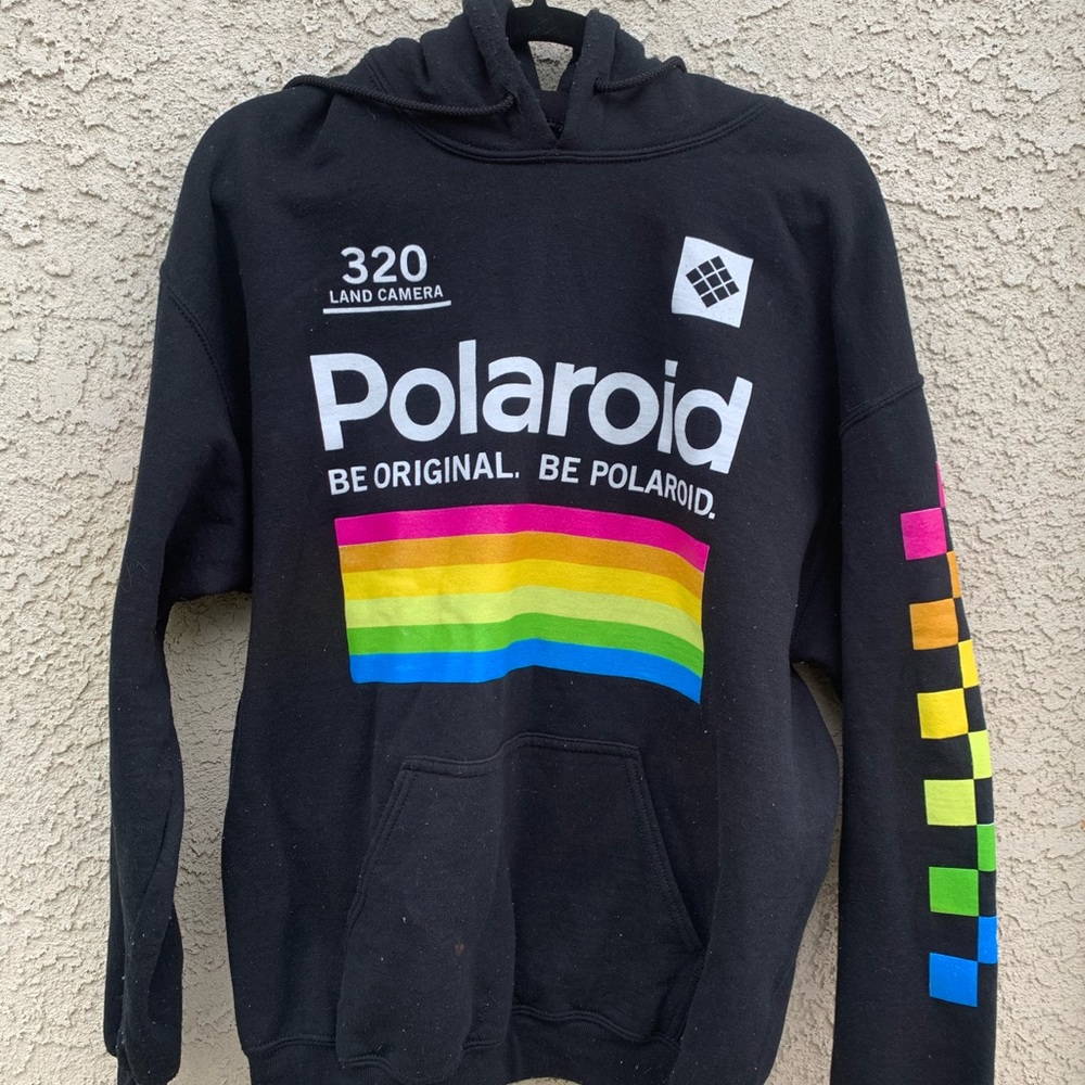 Polaroid Black Pull Over Hoodie